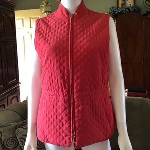 TALBOTS Petites Sz S Ladies quilted orange vest.